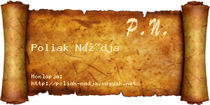 Poliak Nádja névjegykártya
